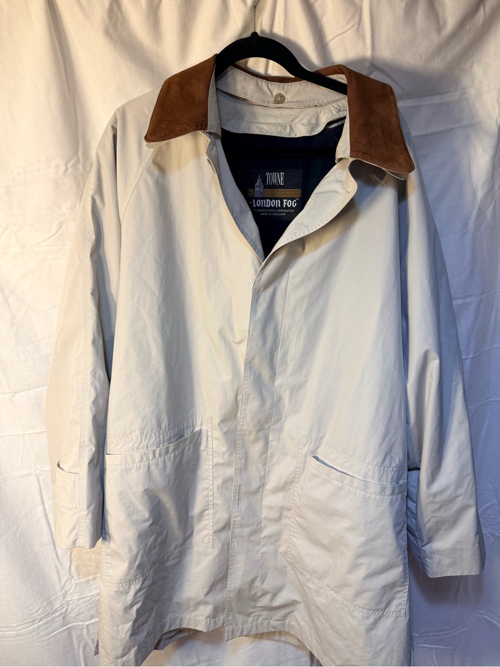 Vintage London Fog unisex Trench Coat removable fleece lining retro flannel cozy
